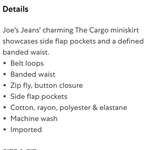 Joe’s Jeans The Cargo Mini Skirt Olive Green Size 28 (4-6) - Picture 10 of 10